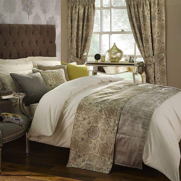 balancing prints and colours, curtains and bedding